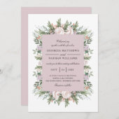 Hübsche Bohemische Blumen Elegante Einladung (Vorne/Hinten)