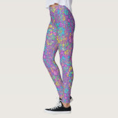 Hübsche Bohemische Wildblume Blumenmuster Leggings (Links)
