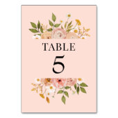 Hübsche böhmische Blumendekoration Tischnummer (Vorderseite)