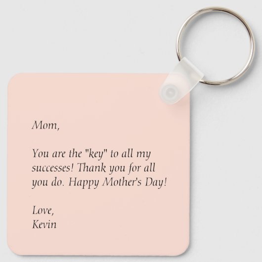 Hübsche böhmische Blumenmütter Schlüsselanhänger (Rückseite)