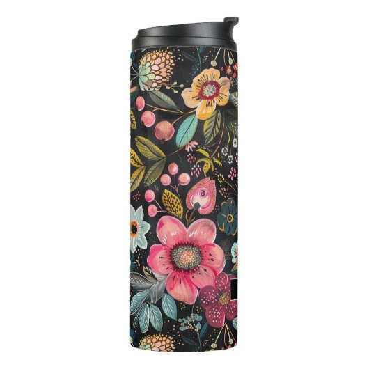 Hübsche BoHo Chalk Florals Thermal Tumbler Thermosbecher (Nach links gedreht)