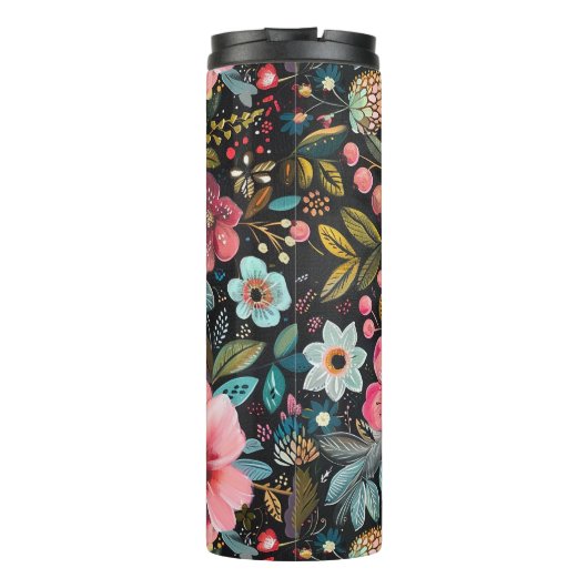 Hübsche BoHo Chalk Florals Thermal Tumbler Thermosbecher (Rückseite)