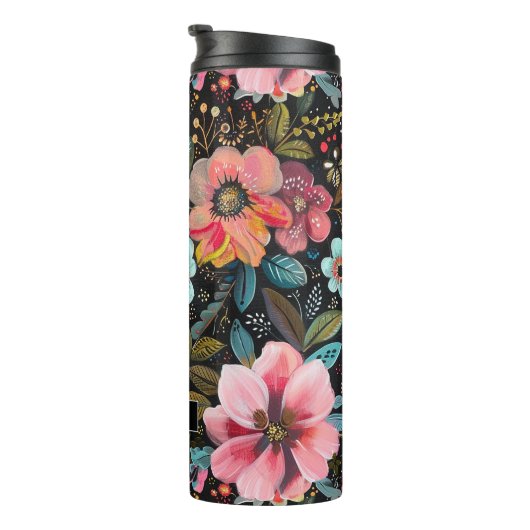 Hübsche BoHo Chalk Florals Thermal Tumbler Thermosbecher (Nach rechts gedreht)