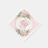 Hübsche Boho-Hellrosa-Blumen-Napkin zum 60. Geburt Serviette (Ecke)