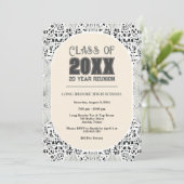 Hübsche Boho Neutral 20 Jahre High School Wiederse Einladung (Stehend Vorderseite)