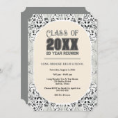 Hübsche Boho Neutral 20 Jahre High School Wiederse Einladung (Vorne/Hinten)