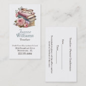 Hübsche Books Teacher Business Card Terminkarte (Vorne/Hinten)