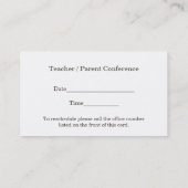 Hübsche Books Teacher Business Card Terminkarte (Rückseite)