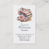 Hübsche Books Teacher Business Card Terminkarte (Vorderseite)