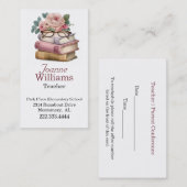 Hübsche Books Teacher Business Card Terminkarte (Vorne/Hinten)