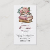 Hübsche Books Teacher Business Card Terminkarte (Vorderseite)