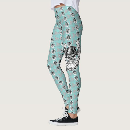 Hübsche böse Damen - Schädel u. Broncs Leggings (Links)