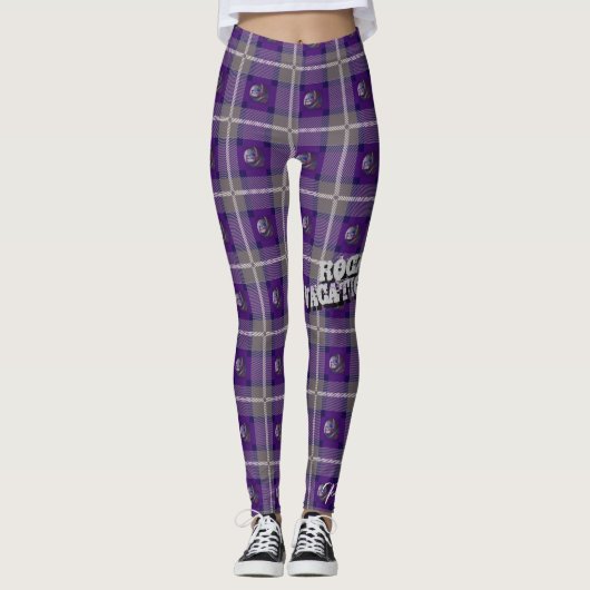 Hübsche böse "Sirene-karierte" Leggings - lila (Vorderseite)