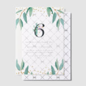 Hübsche botanische 6. Geburtstagsparty Pergament Einladungen (Versetzt (Einladung))