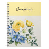 Hübsche botanische Aquarell-Blumen-Personalisierun Notizblock (Vorderseite)