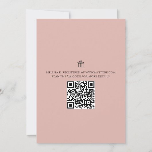 Hübsche botanische Baby-Girl-Rose QR-Code (Rückseite)