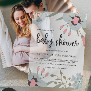 Hübsche botanische Babyparty Pergament Einladungen