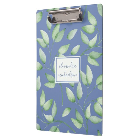 Hübsche botanische Blätter mit Namen Klemmbrett (Links)