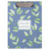 Hübsche botanische Blätter mit Namen Klemmbrett (Vorderseite)