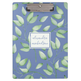 Hübsche botanische Blätter mit Namen Klemmbrett