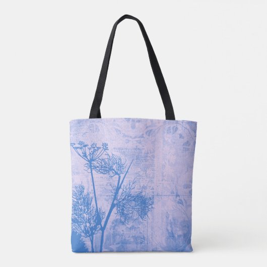 Hübsche botanische blaue tasche (Rückseite)