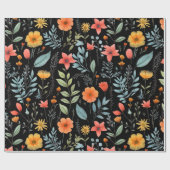 Hübsche botanische Blume Geschenkpapier (Flach)