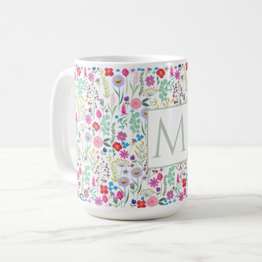 Hübsche botanische Blume Kaffeetasse (Vorderseite Links)
