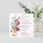 Hübsche botanische Brautdusche Einladung (Stehend Vorderseite)