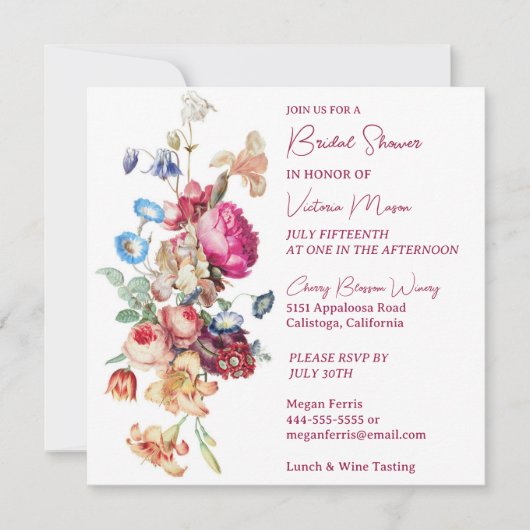 Hübsche botanische Brautdusche Einladung (Vorderseite)