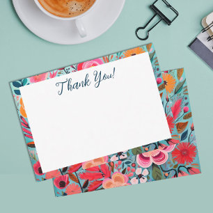 Hübsche botanische girly Blumen Dankeschön Dankeskarte
