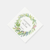 Hübsche Botanische Grünpflanzen Blush Pink Wedding Serviette (Ecke)
