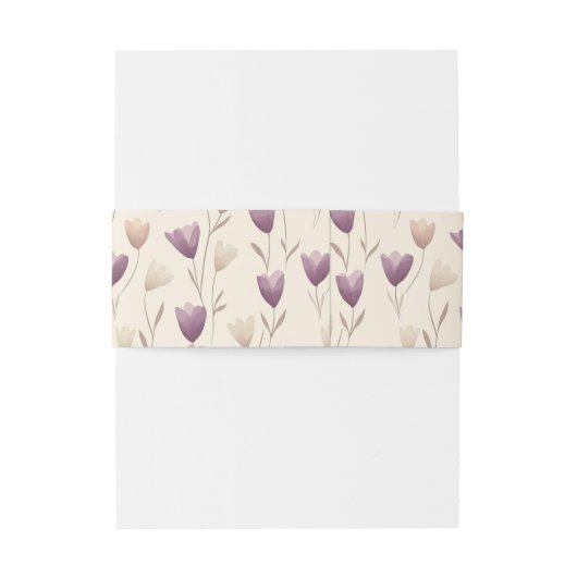 Hübsche Botanische Lila Blumenhochzeit Einladungsbanderole (Rückseitenbeispiel)