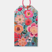 Hübsche botanische Mädchen Blumen Dankeschön Geschenkanhänger (Rückseite)