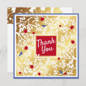 Hübsche botanische Papierreduzierung Vielen Dank (Vorne/Hinten)