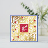 Hübsche botanische Papierreduzierung Vielen Dank (Stehend Vorderseite)