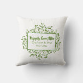 Hübsche botanische Rahmen Hochzeiten Erinnerungen Kissen (Rückseite)