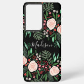 Hübsche botanische Rose der Weibchen Samsung Galaxy Hülle (Rückseite)