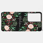 Hübsche botanische Rose der Weibchen Samsung Galaxy Hülle (Linke Seite)