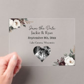 Hübsche botanische Transluzente Hochzeit Sichern S Acryleinladungen (Insitu (Handheld))