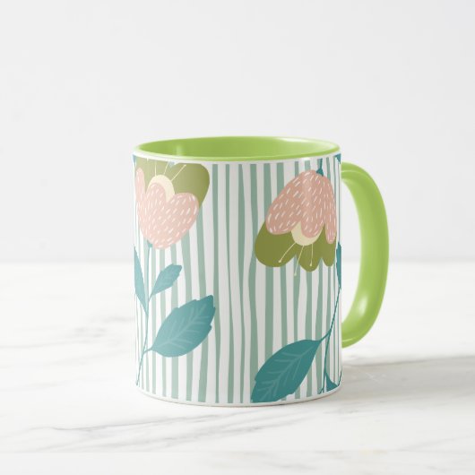 Hübsche botanische und grüne Farbe für die Familie Tasse (VorderseiteRechts)