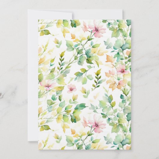 Hübsche botanische Wildblume Einladung (Rückseite)