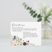 Hübsche Bouquet Floral Directions Info Card Einlad Begleitkarte (Stehend Vorderseite)