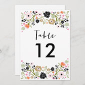 Hübsche Bouquet Wedding Tischnummer Einladung (Vorne/Hinten)