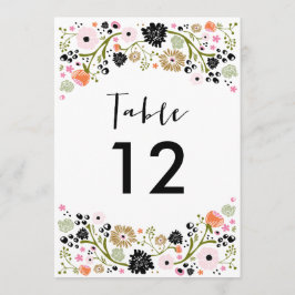 Hübsche Bouquet Wedding Tischnummer Einladung