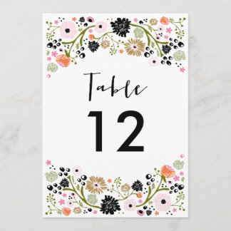 Hübsche Bouquet Wedding Tischnummer Einladung