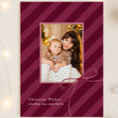 Hübsche Bow Christmas Streifen Einfach Elegantes F Feiertagskarte