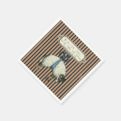 Hübsche Bow Sheep™ Collection - Birth Info / Serviette (Ecke)