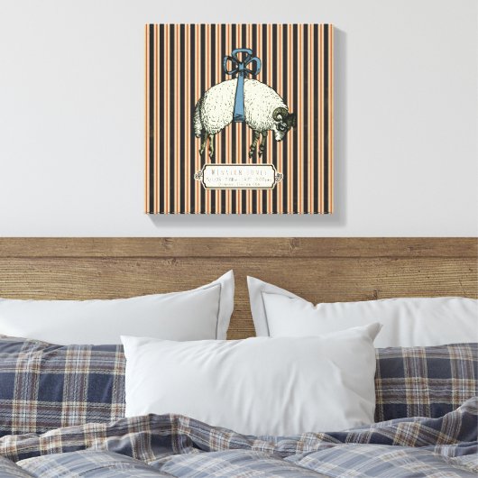 Hübsche Bow Sheep™ Kollektion - überzogene Canvas Leinwanddruck (Insitu (Schlafzimmer))