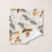 Hübsche braune Blumen Herbst-Winter-Passende Badhandtuch Set (Waschlappen)