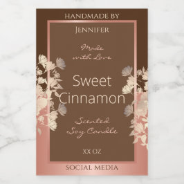 Hübsche braune Blumenmarken Rose Gold Rahmen Lebensmitteletikett